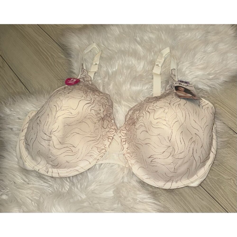 Playtex 7576 Feel Gorgeous Underwire Lace Bra Lined Womens 46DD Ivory New Nwt